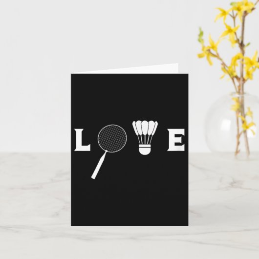 Badminton Player Racket Sports Shuttle Funny Badmi Karte (Gelbe Blume)