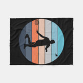 Badminton Player Racquet Sport Shuttle Retro Vinta Fleecedecke (Vorderseite (Horizontal))