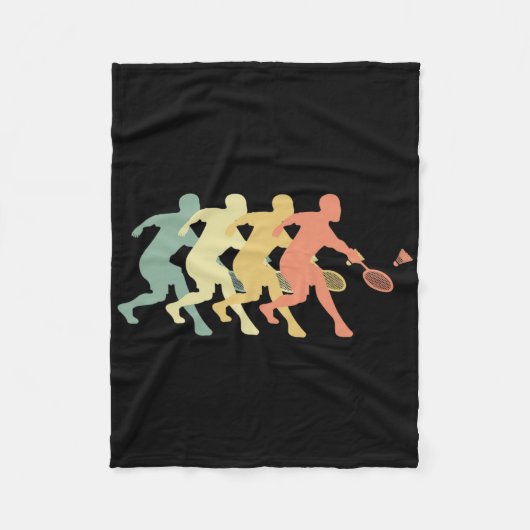 Badminton Player - Retro Badminton Geschenkidee Fleecedecke (Vorderseite)