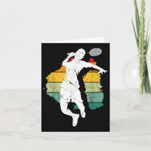 Badminton Player Retro Badminton Team Shuttle Play Karte