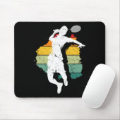 Badminton Player Retro Badminton Team Shuttle Play Mousepad (Mit Mouse)