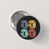 Badminton Player Retro Button (Vorne & Hinten)