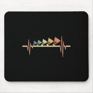 Badminton Player Retro Heartbeat - Badminton Sport Mousepad