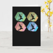 Badminton Player Retro Karte (Gelbe Blume)