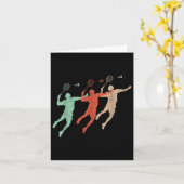 Badminton Player Retro Smash Shuttle Vintag Badmi Karte (Gelbe Blume)