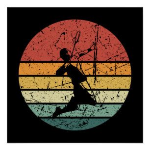 Badminton Player Retro Vintag Poster