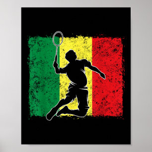 Badminton Player Senegalesische Flagge Senegal Poster