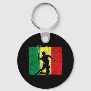 Badminton Player Senegalesische Flagge Senegal Schlüsselanhänger