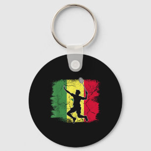 Badminton Player Senegalesische Flagge Senegal Schlüsselanhänger