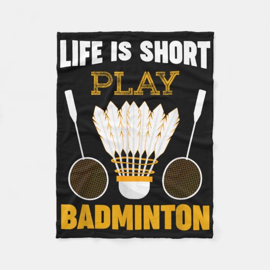 Badminton Player Shuttle Badminton Lover Fleecedecke (Vorderseite)