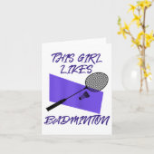Badminton Player Shuttle Badminton Player Karte (Gelbe Blume)