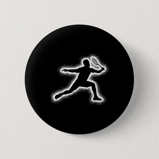 Badminton Player Shuttle Boys Kids Badminton Men Button (Vorderseite)