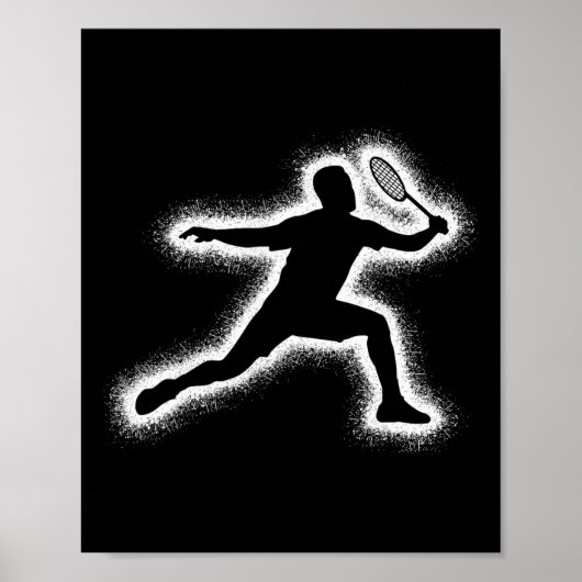 Badminton Player Shuttle Boys Kids Badminton Men Poster (Vorne)