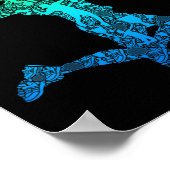 Badminton Player Shuttle Boys Kids Men Youth Poster (Ecke)