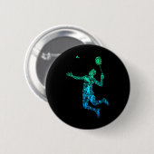 Badminton Player Shuttle Boys Men Youth Button (Vorne & Hinten)