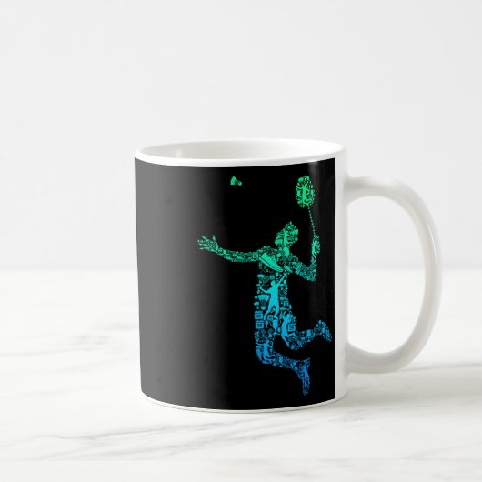 Badminton Player Shuttle Boys Men Youth Kaffeetasse (Rechts)