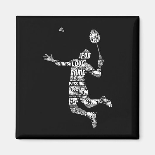 Badminton Player Shuttle Boys Youth Men 1 Magnet (Vorne)