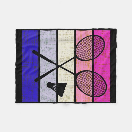 Badminton Player Shuttle Girls Kids Women Youth Fleecedecke (Vorderseite (Horizontal))