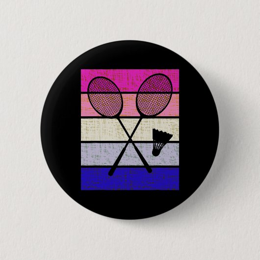 Badminton Player Shuttle Girls Kinder Frauen Jugen Button (Vorderseite)