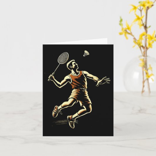 Badminton Player Shuttle Karte (Gelbe Blume)