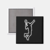 Badminton Player Shuttle Kids Boys Badminton Men Magnet (Vorderseite/Rückseite)