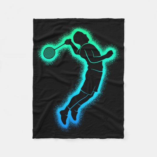 Badminton Player Shuttle Kids Men Badminton Boys Fleecedecke (Vorderseite)