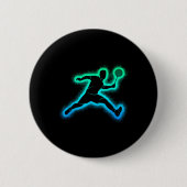 Badminton Player Shuttle Men Boys Badminton Kids Button (Vorderseite)