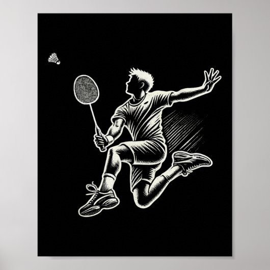 Badminton Player Shuttle Poster (Vorne)