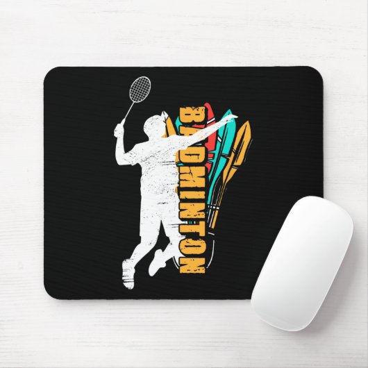 Badminton Player Shuttle Racket Badminton Mousepad (Mit Mouse)