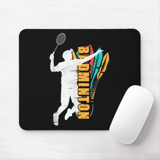 Badminton Player _ Shuttle Racket _ Badminton Mousepad (Mit Mouse)