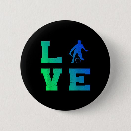 Badminton Player Shuttle Squash Mens Badminton Button (Vorderseite)