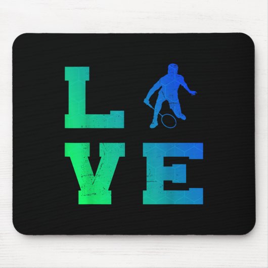Badminton Player Shuttle Squash Mens Badminton Mousepad (Vorne)