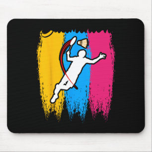 Badminton Player Shuttle Time Smash Rackets Lover Mousepad