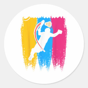 Badminton Player Shuttle Time Smash Rackets Lover Runder Aufkleber