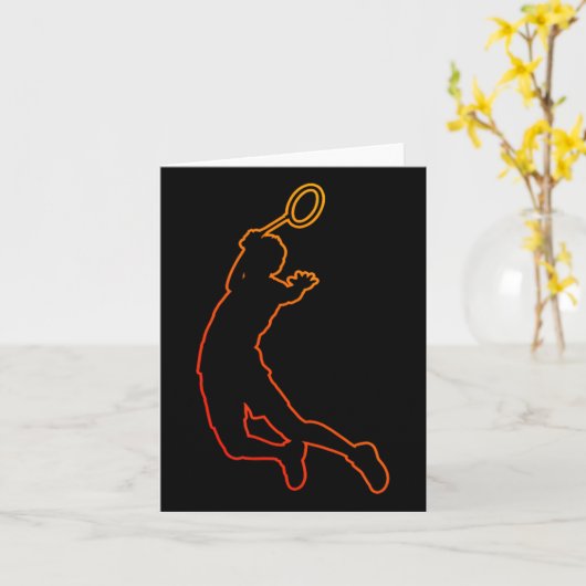 Badminton Player Shuttle Womens Squash Badminton Karte (Gelbe Blume)