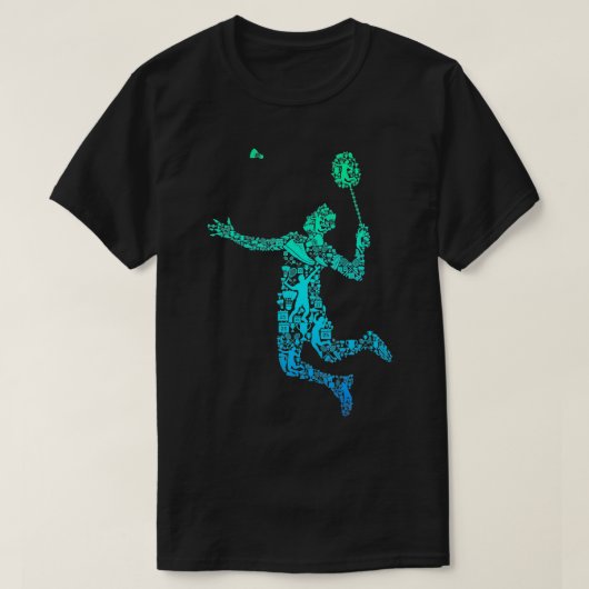 Badminton Player Shuttlecock Boys Men Youth T-Shirt (Design vorne)