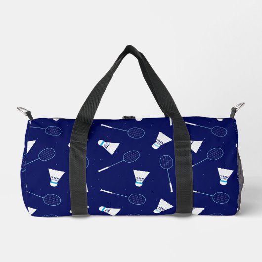 Badminton Player Shuttlecock Gemustert Mit Monogra Duffle Bag (Vorderseite)