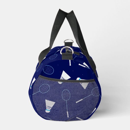 Badminton Player Shuttlecock Gemustert Mit Monogra Duffle Bag (Rechts)