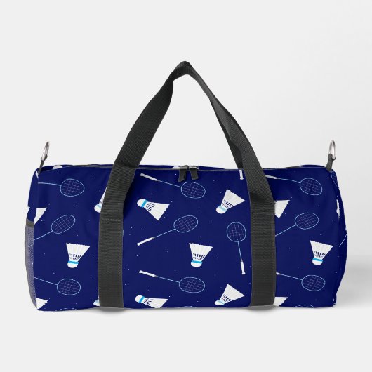 Badminton Player Shuttlecock Gemustert Mit Monogra Duffle Bag (Rückseite)