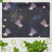 Badminton Player Shuttlecock Space Shuttle Summer Geschirrtuch (Gefaltet)