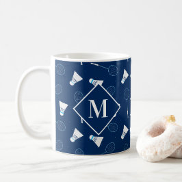 Badminton Player Shuttlecocks Pattern Moogram Kaffeetasse