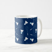 Badminton Player Shuttlecocks Pattern Moogram Kaffeetasse (VorderseiteRechts)
