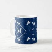 Badminton Player Shuttlecocks Pattern Moogram Kaffeetasse (Vorderseite Links)
