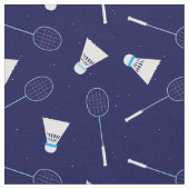 Badminton Player Shuttlecocks und Rackets-Muster Stoff (Nahaufnahme)