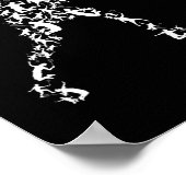 Badminton Player Silhouette Shuttlecock-Schläger Poster (Ecke)