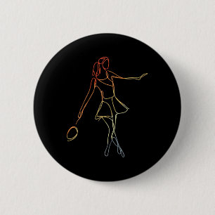 Badminton Player Sketch Shuttlespiel für Frauen Button