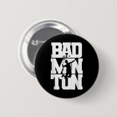 Badminton Player Smashing Shuttle Birdie Badminton Button (Vorne & Hinten)