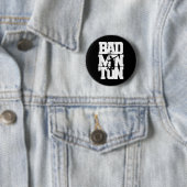 Badminton Player Smashing Shuttle Birdie Badminton Button (Beispiel)