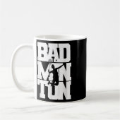 Badminton Player Smashing Shuttle Birdie Badminton Kaffeetasse (Links)
