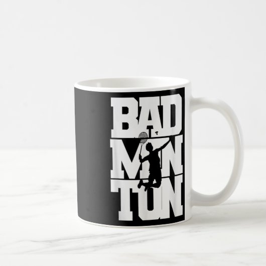 Badminton Player Smashing Shuttle Birdie Badminton Kaffeetasse (Rechts)